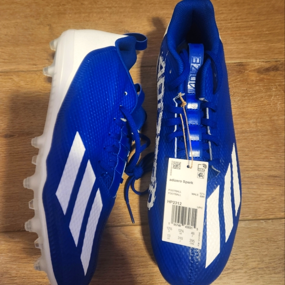 Adidas Adizero Spark Inline Football Cleats Blue White HP2312 Men’s Size 13